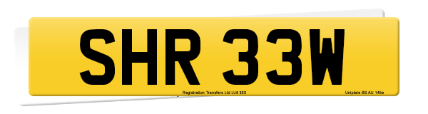 Registration number SHR 33W